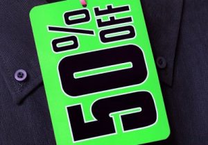 50 percent off tag