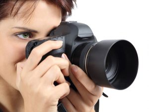 woman holding camera